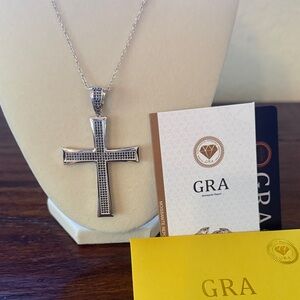 GRA Silver Cross Pendant Necklace